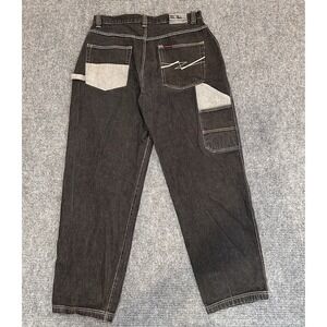 Men's Y2K  Fubu Collection Black Cargo Denim Pants Size‎ 36X34